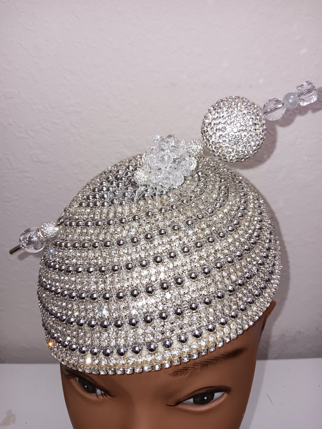 Church Hat Silver Fascinator