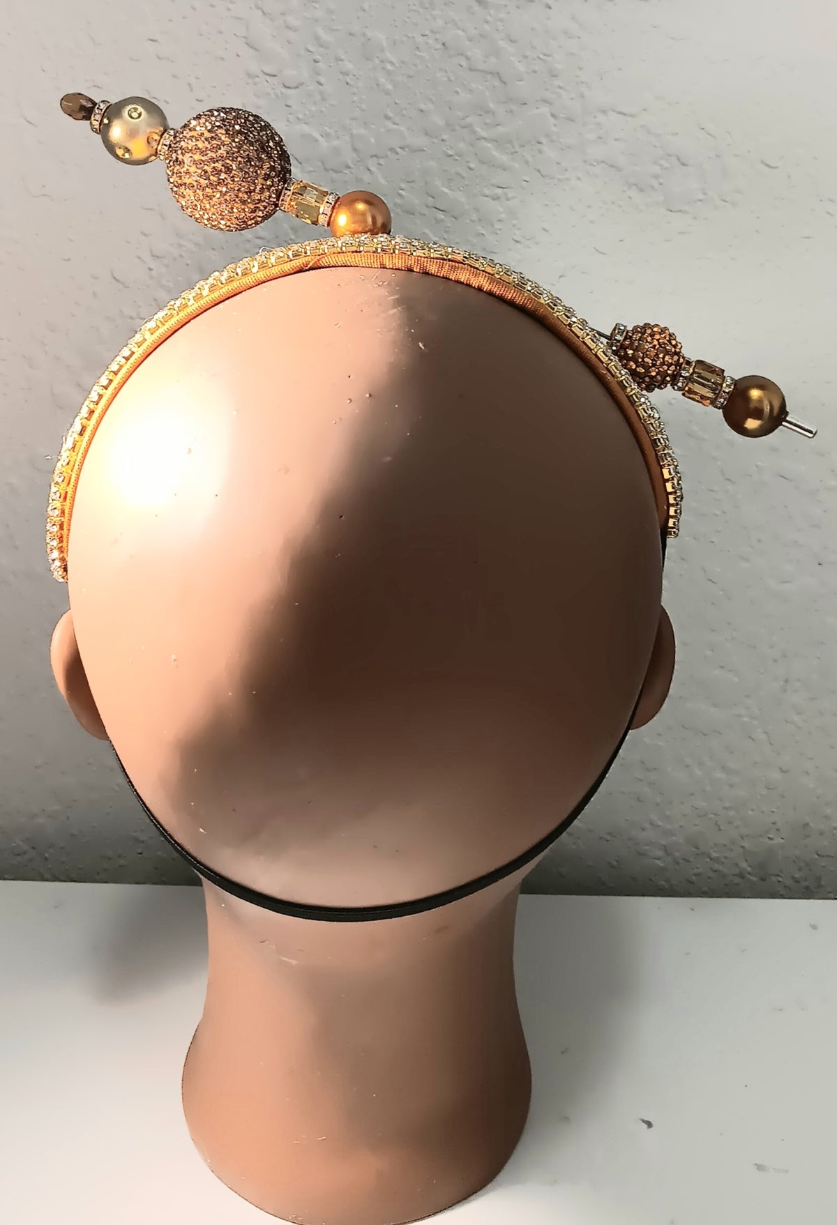 Church Hat Fascinator Golden with a Gold Hat Pin