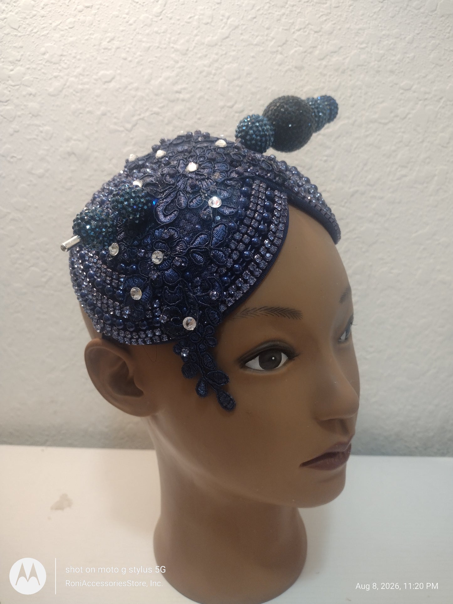 Church Hat Fascinators Navy Blue