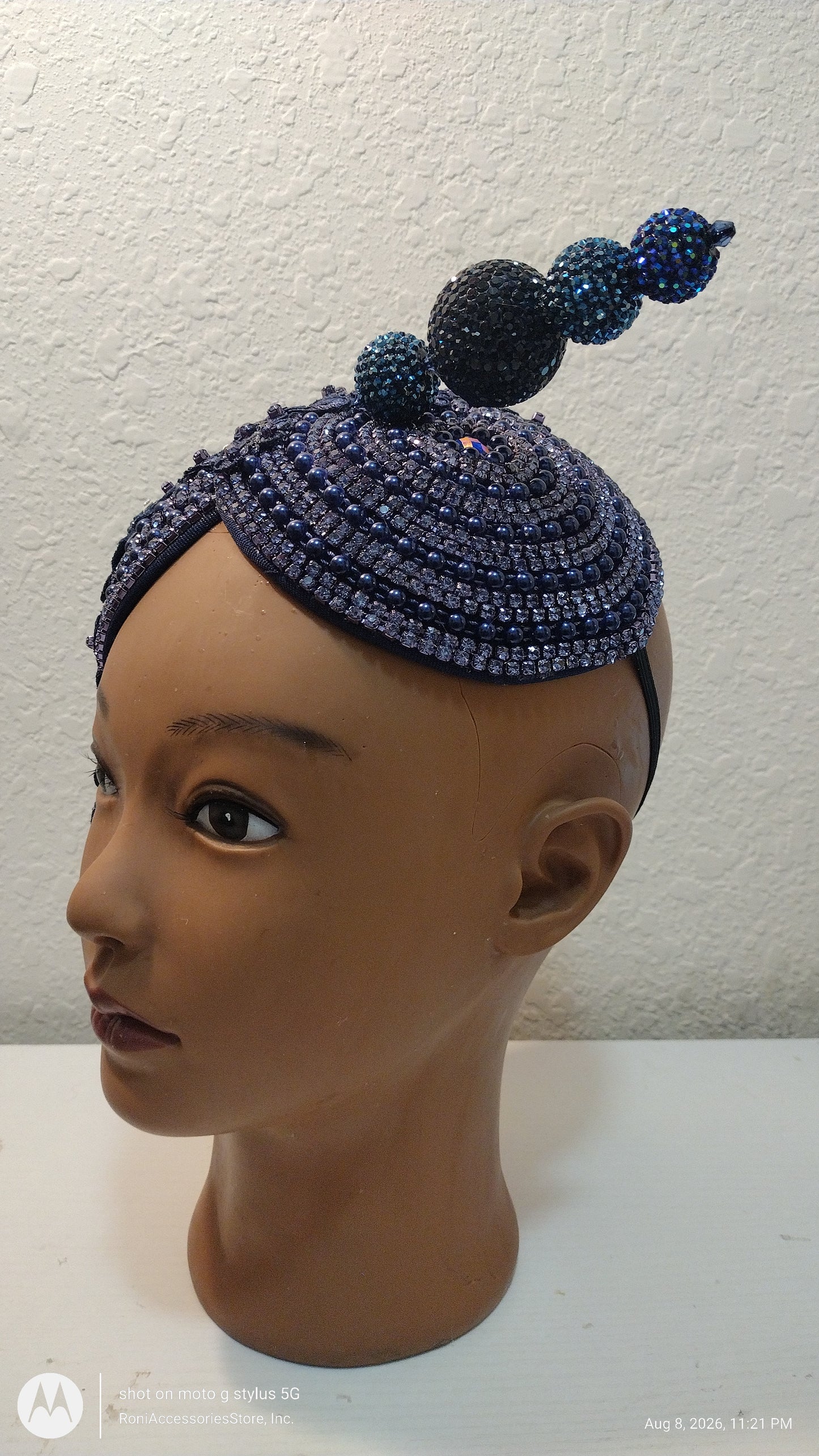 Church Hat Fascinators Navy Blue