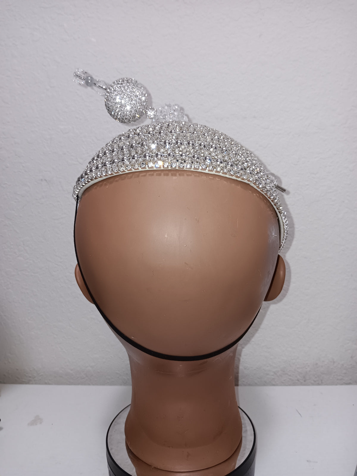 Church Hat Silver Fascinator with a Silver Hat Pin