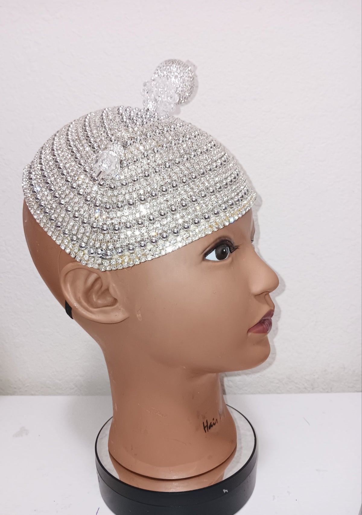 Church Hat Silver Fascinator with a Silver Hat Pin