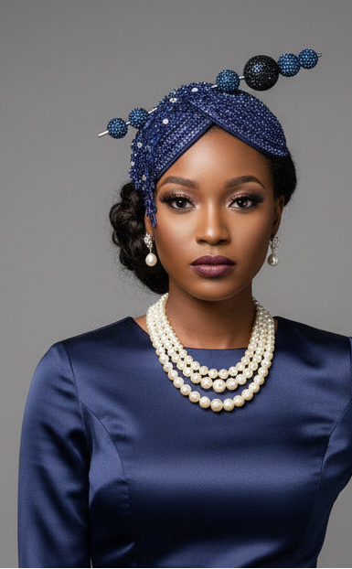 Church Hat Fascinators Navy Blue
