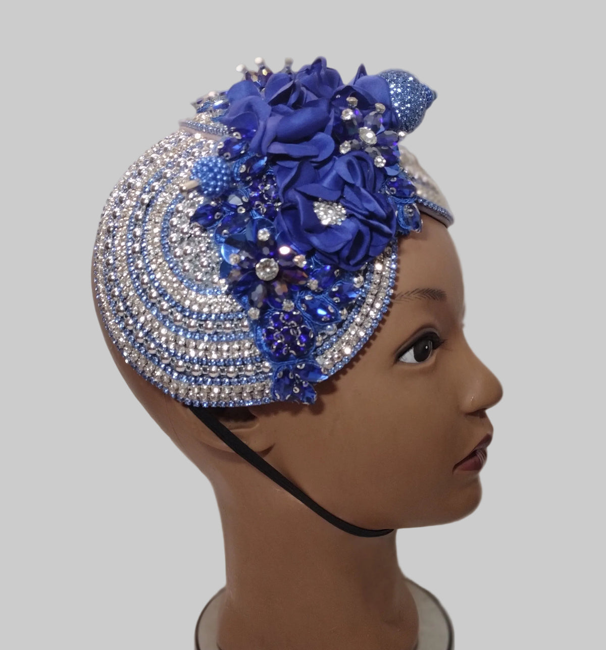 Royal Blue Fascinator Hat for Church, Weddings & Derby Events