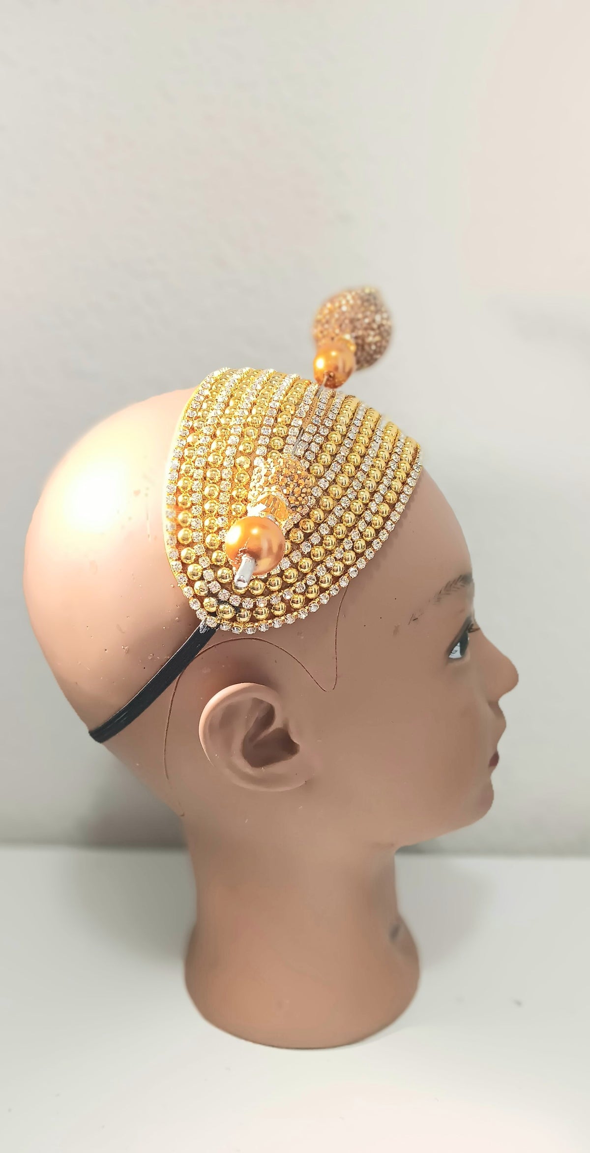 Church Hat Fascinator Golden with a Gold Hat Pin