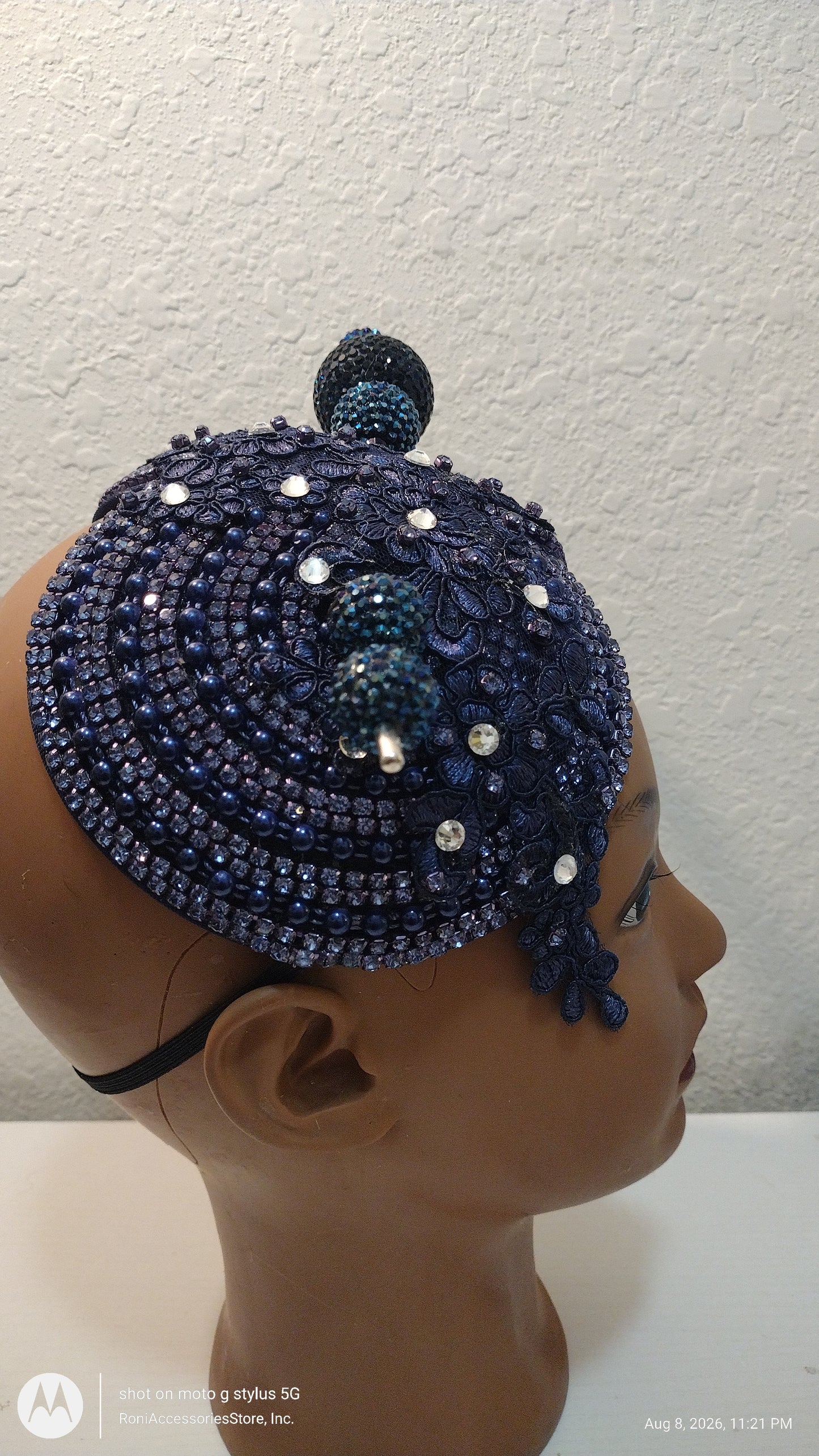 Church Hat Fascinators Navy Blue