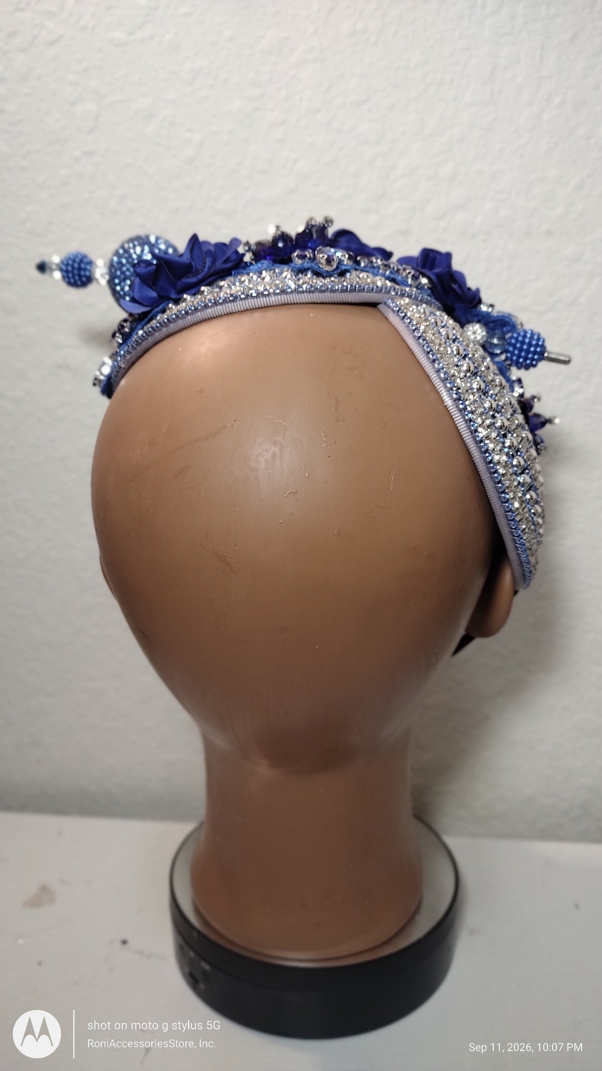 Royal Blue Fascinator Hat for Church, Weddings & Derby Events