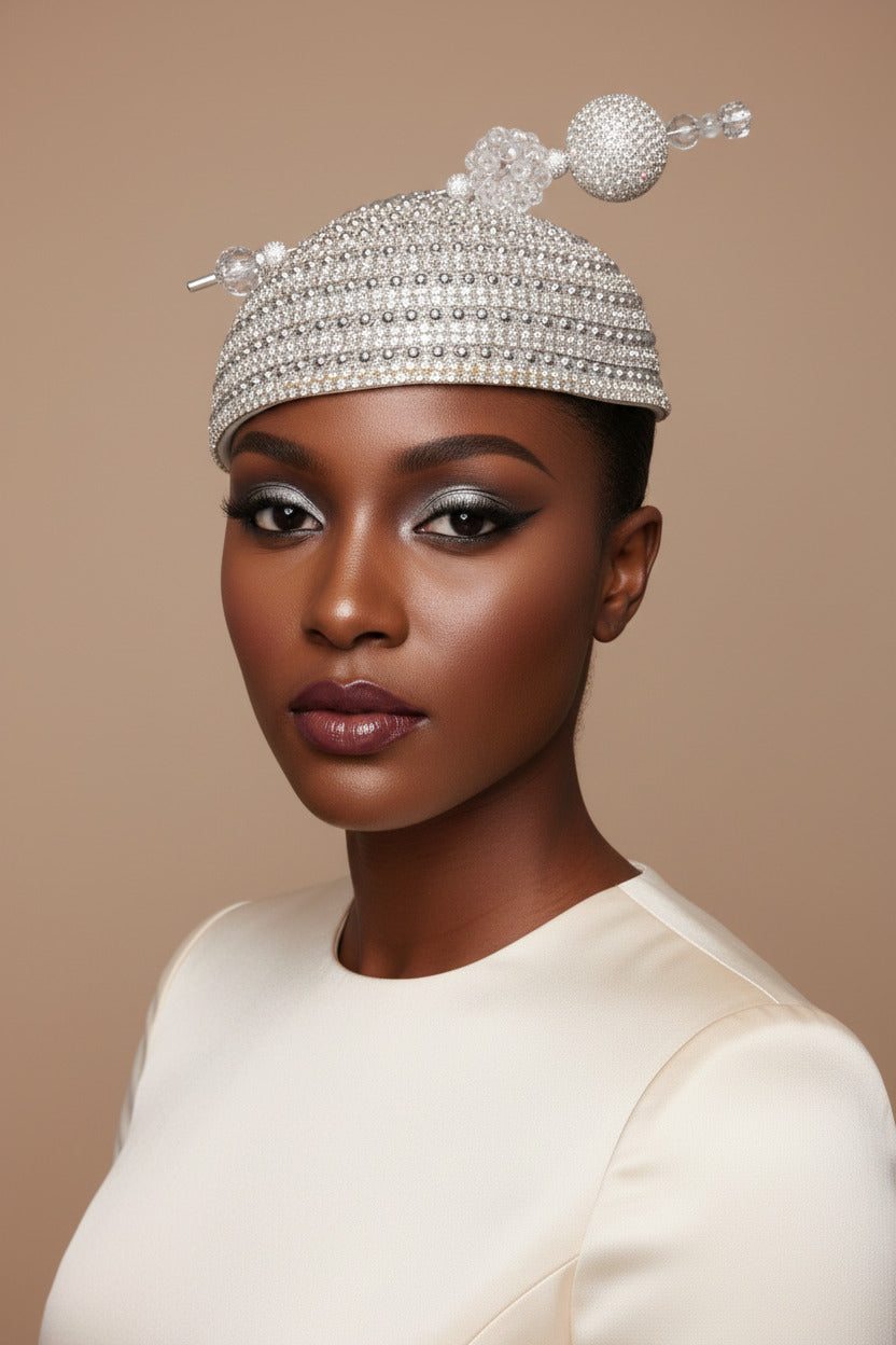 Church Hat Silver Fascinator