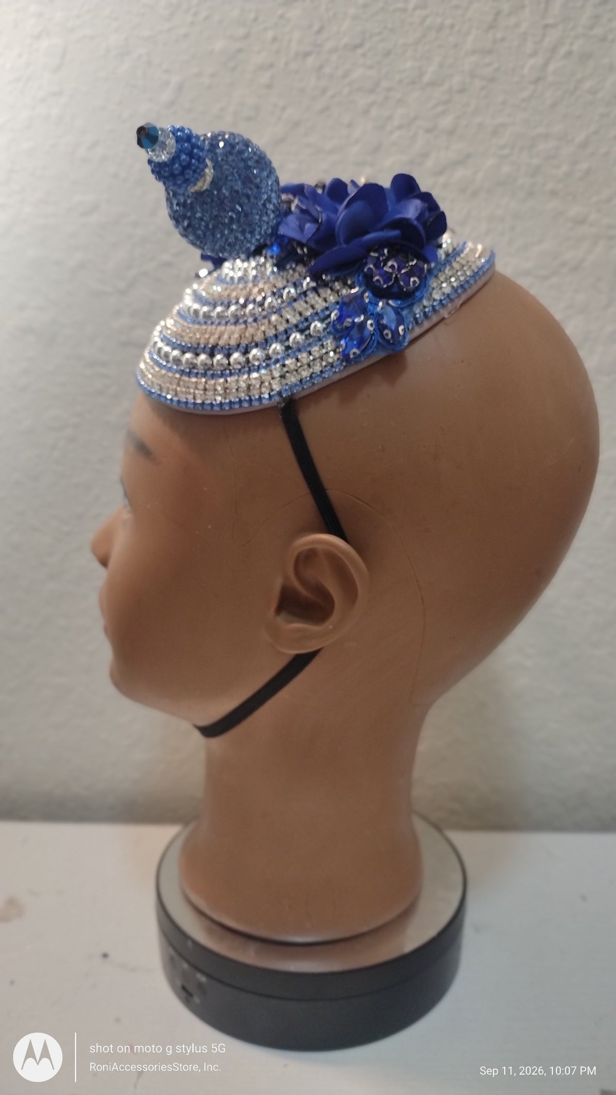 Royal Blue Fascinator Hat for Church, Weddings & Derby Events
